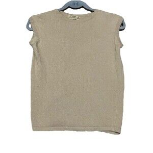 VTG Braemar Scotland Cashmere Tan Beige Preppy Academia Vest Small